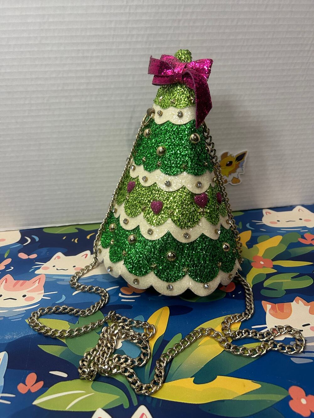 Betsey Johnson Kitsch Christmas Tree Crossbody Purse Handbag Green Spruce